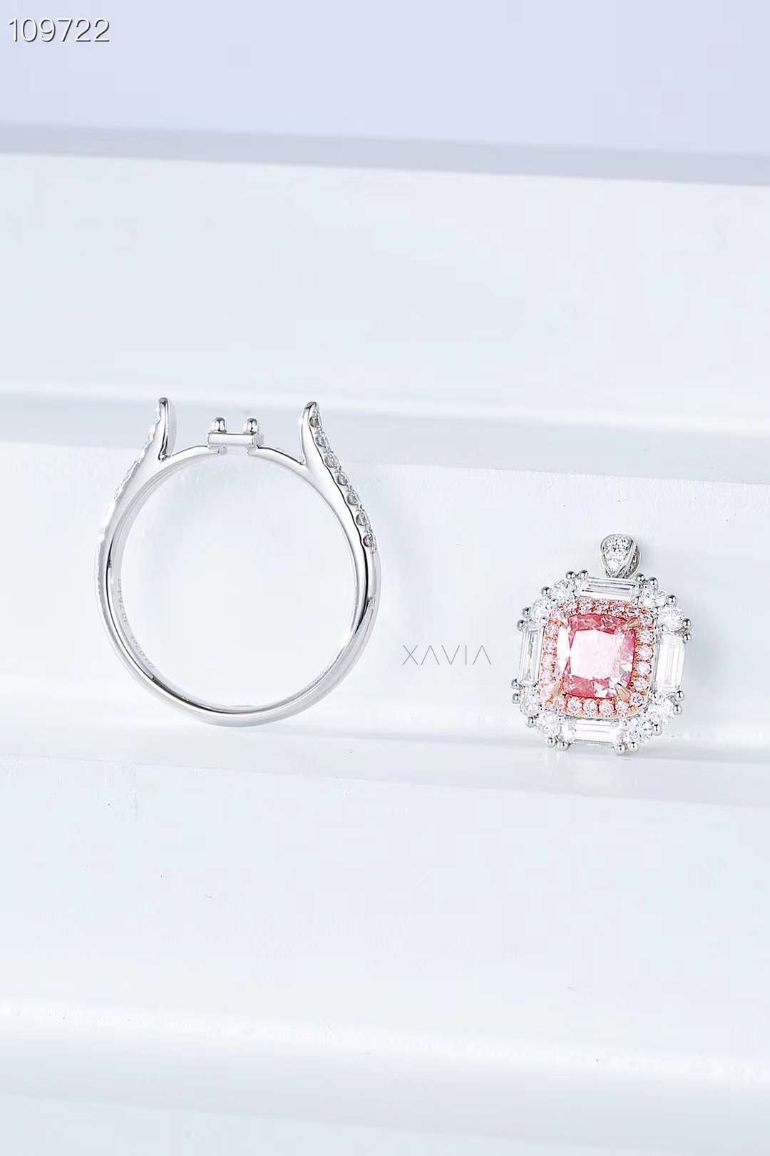 convertible diamond ring with detachable pendant headpiece